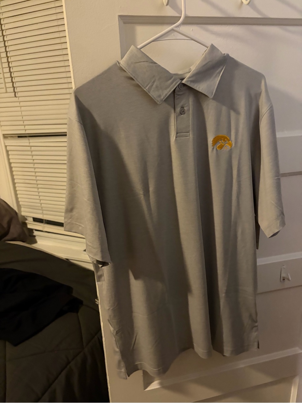 Champion Light Gray Polo with Yellow Embroidered Logo